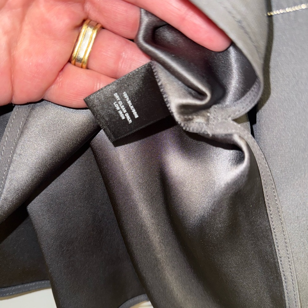 Lafayette 148 New York Gray Silk Blouse - Picture 5 of 5